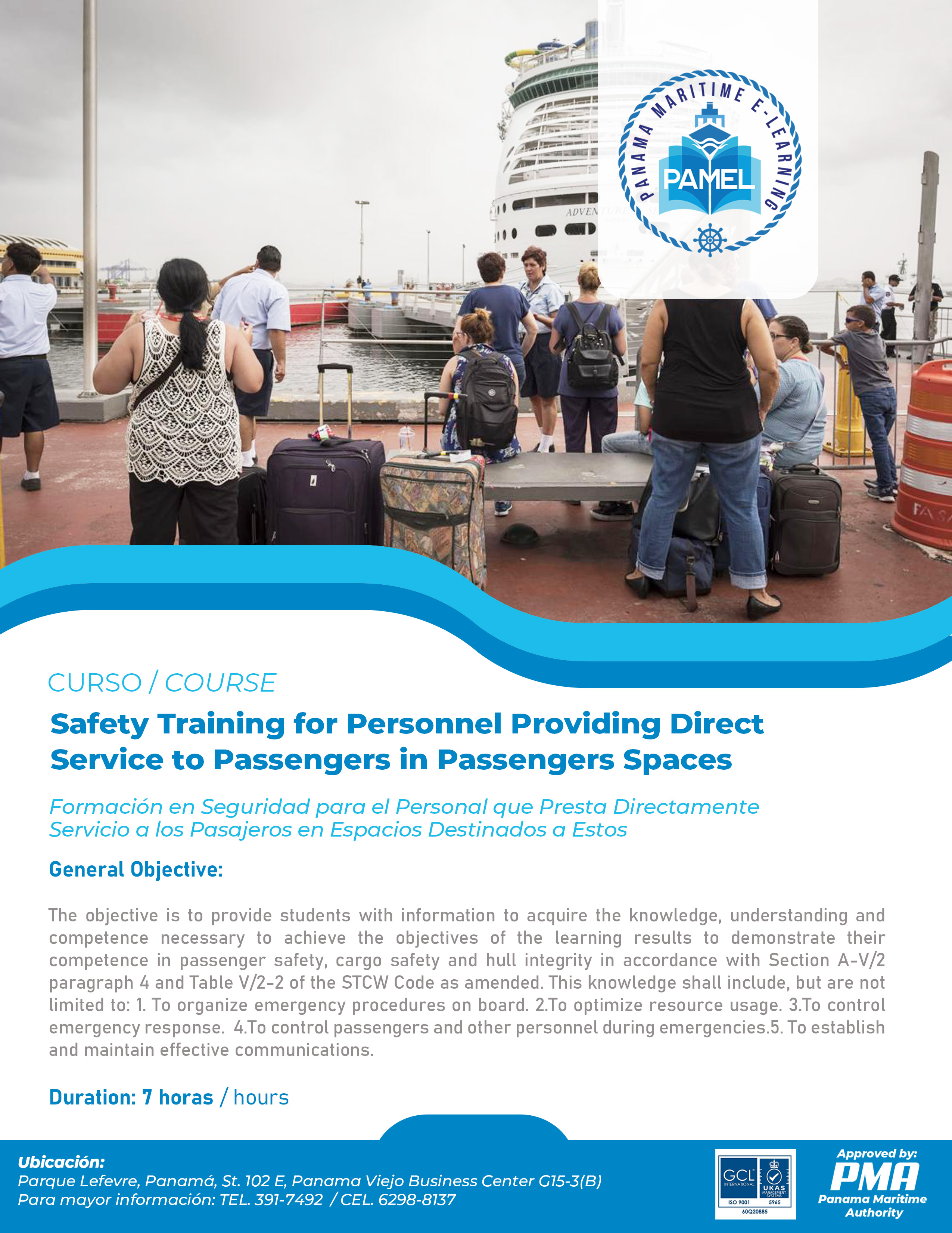 Safety Training for Personnel Providing Direct Service to Passengers in Passengers Spaces 
